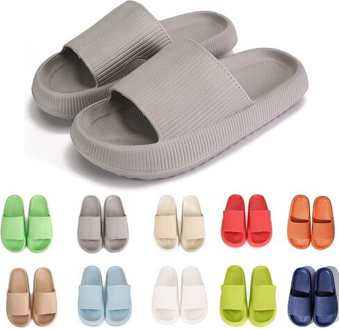 rosyclo Cloud Slippers for Women and Men Massage Thick Sole Non-Slip Shower Slippers Bathroom Super Soft Comfy House Cloud Slide Slippers for Indoor and Outdoor in Saudi Arabia