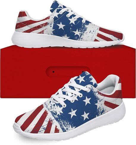 lodaden American Flag Shoes Mens Womens Fashion Running Sneakers Non-Slip Tennis Walking Shoes Gifts for Her,Him in Saudi Arabia