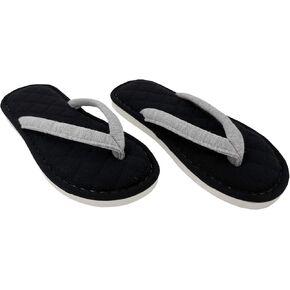 ofoot Women's Cozy Cotton Spa Thong Flip Flops House Slippers,Thick Memory Foam Open Toe Slip On Indoor Shoes