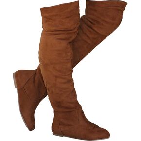 Women's Over the Knee Slouchy Flat Boots Knee High Low Heel Shoes Thigh High Boots Boots