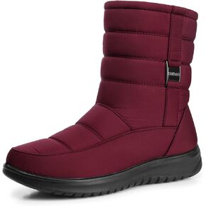 حذاء SWQZVT نسائي للثلج للشتاء بطول منتصف الساق وسحاب مقاوم للماء حذاء كلاريت 9 in Kuwait