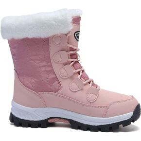 Womens Snow Boots Warm Fur Lined Winter Boots Anti Slip Ankle Boots Mid Calf Snowboots Waterproof and Cold-Resistant Outdoor Walking Shoes for Women Ladies Girls