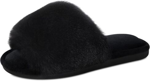 شبشب نسائي مفتوح من الأمام مريح فروي سبا مسطح منفوش غامض حذاء منزلي داخلي سهل الارتداء في الهواء الطلق شبشب منزلي in Kuwait