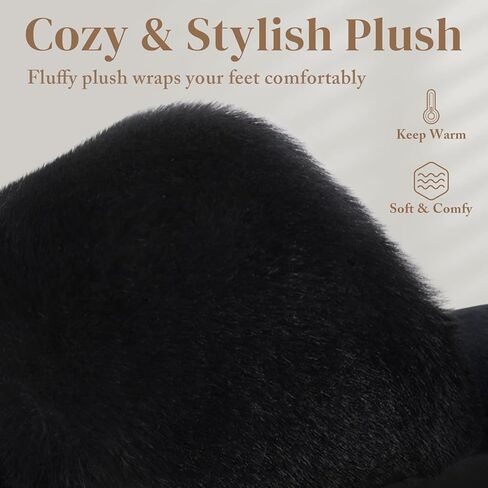 شبشب نسائي مفتوح من الأمام مريح فروي سبا مسطح منفوش غامض حذاء منزلي داخلي سهل الارتداء في الهواء الطلق شبشب منزلي in Kuwait