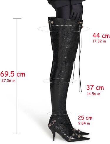 Knee High Boots for Women Stiletto Heel Studded Boots Pointed Toe Rivets Tassel Boot Sexy High Heel Punk Boots Zipper in Saudi Arabia