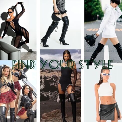 Knee High Boots for Women Stiletto Heel Studded Boots Pointed Toe Rivets Tassel Boot Sexy High Heel Punk Boots Zipper in Saudi Arabia