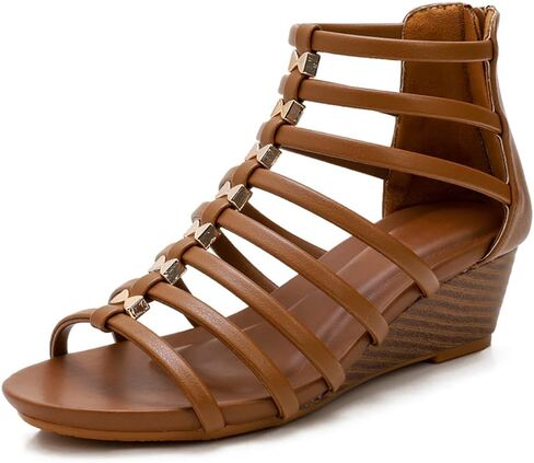 Gladiator Wedge Sandals for Women Summer Roman Flat Sandals Strappy Beach Sandals in Saudi Arabia