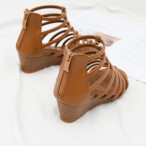 Gladiator Wedge Sandals for Women Summer Roman Flat Sandals Strappy Beach Sandals in Saudi Arabia
