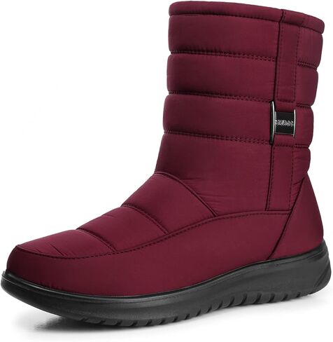 حذاء SWQZVT نسائي للثلج للشتاء بطول منتصف الساق وسحاب مقاوم للماء حذاء كلاريت 9 in Kuwait