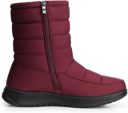 حذاء SWQZVT نسائي للثلج للشتاء بطول منتصف الساق وسحاب مقاوم للماء حذاء كلاريت 9 in Kuwait