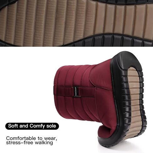 حذاء SWQZVT نسائي للثلج للشتاء بطول منتصف الساق وسحاب مقاوم للماء حذاء كلاريت 9 in Kuwait