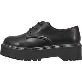 حذاء Steve Madden النسائي من Brenton ذو نعل سميك أكسفورد أسود 38 متوسط ​​EU in Saudi Arabia