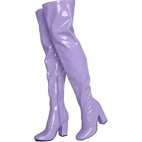 AOSPHIRAYLIAN موضة حذاء بكعب مكتنز فوق الركبة مثير جولة تو الفخذ أحذية عالية للنساء in Kuwait