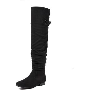 DREAM PAIRS Women's Over The Knee Flats Boots | Comfortable Casual Flat Knee High Boots for Daily Walking Vacation in Saudi Arabia
