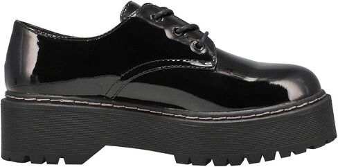 Steve Madden Women's Brenton Platform Oxford Blk Patent 38 Medium EU in Saudi Arabia