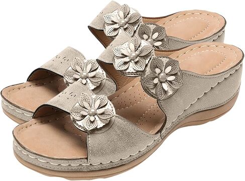 UQGHQO Shoes for Women Sandals Wedges,Women Slip On Wedges Sandals Platform Boho Sandals Comfortable Beach Sandals in Saudi Arabia