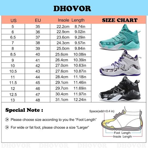 DHOVOR Womens Basketball Shoes Teenager Basketball Sneakers Non Slip Basketball Trainers Sports Shoes for Women Indoor and Outdoor in Saudi Arabia