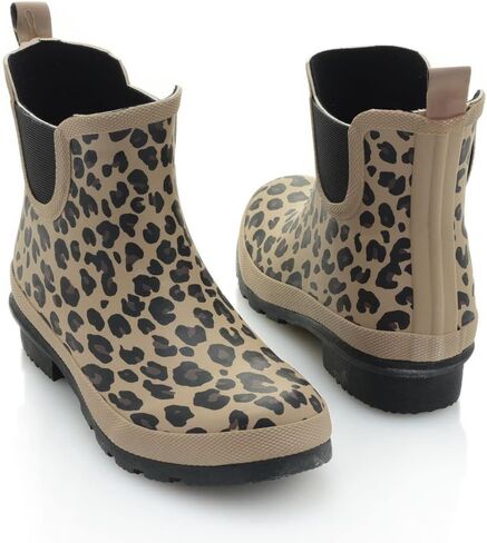 Corkys Womens Yikes Leopard Rain Casual Boots Ankle Low Heel 1-2" - Brown in Saudi Arabia