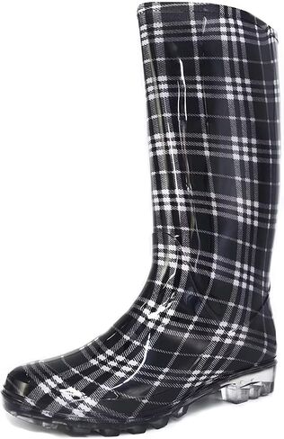 DaeRainy Tall Rain Boots for Women, Knee High Waterproof Slip On Garden Boots in Saudi Arabia