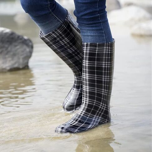 DaeRainy Tall Rain Boots for Women, Knee High Waterproof Slip On Garden Boots in Saudi Arabia