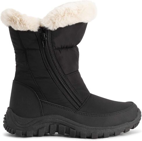 POLAR Womens Memory Foam Twin Zip Opening Pull On Nylon Waterproof Thick Faux Fur Lined Winter Rain Snow Boots in Saudi Arabia