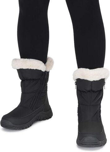 POLAR Womens Memory Foam Twin Zip Opening Pull On Nylon Waterproof Thick Faux Fur Lined Winter Rain Snow Boots in Saudi Arabia