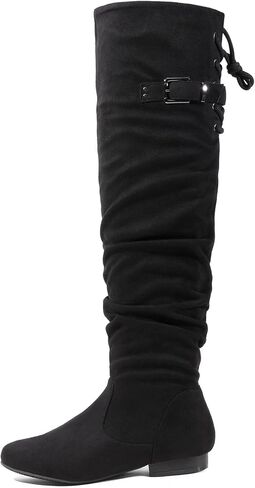 DREAM PAIRS Women's Over The Knee Flats Boots | Comfortable Casual Flat Knee High Boots for Daily Walking Vacation in Kuwait