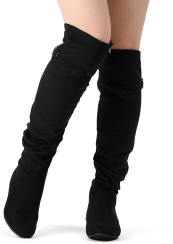 DREAM PAIRS Women's Over The Knee Flats Boots | Comfortable Casual Flat Knee High Boots for Daily Walking Vacation in Kuwait