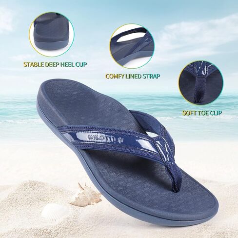 صنادل WILOTTEN لدعم قوس القدم للنساء، شباشب لتقويم العظام للأقدام المسطحة، صنادل فليب فلوب داعمة للنساء والرجال in Kuwait