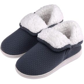 Vansarto Womens Warm Bootie Slippers Comfy Memory Foam Plush Fleece Winter Indoor House Shoes