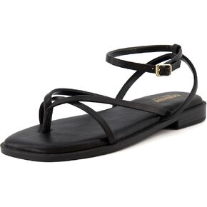 CUSHIONAIRE Women's Vida strappy flat sandal +Memory Foam and Wide Widths Available