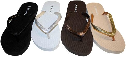 L.A. Beauty Womens Flip Flop with Glitter Straps and Comportable Footbed, Cool Looking Style in Saudi Arabia