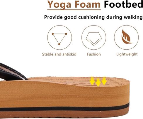 KuaiLu Womens Fashion Flip Flops Ladies Summer Beach Yoga Mat Thong Sandals | Comfortable Lightweight Slip On Arch Support Walking Sandles，Trendy Leather Outfits Plantar Fasciitis Recovery Footwear in Kuwait