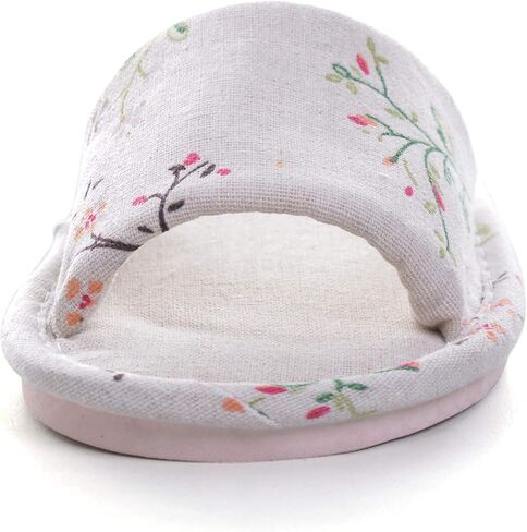 Henoo Womens/Mens House Slippers, Casual Comfort Breathable Cotton Linen Indoor Open-Toe Home Slippers in Saudi Arabia