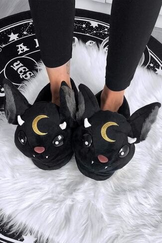 Killstar Kreeptures Vampire Bat Cat القوطية الشرير ويتشي نعال قماش KSRA002617 in Kuwait