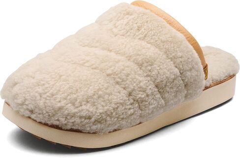 OLUKAI Pupu Mua Women's Slipper, Cozy Slip-On Shoes, Genuine Shearling & Premium Nubuck Leather in Saudi Arabia
