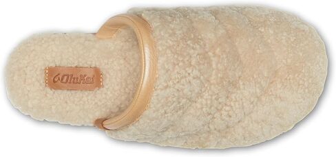 OLUKAI Pupu Mua Women's Slipper, Cozy Slip-On Shoes, Genuine Shearling & Premium Nubuck Leather in Saudi Arabia