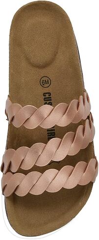 CUSHIONAIRE Women's Lucy Cork footbed Sandal with +Comfort and Wide Widths Available in Saudi Arabia