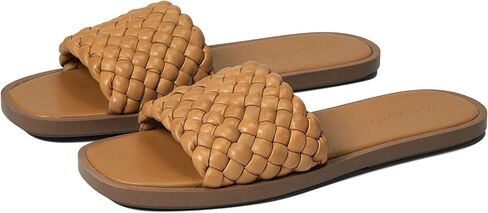 Madewell The Suzi Slide Sandal in Woven Leather Toffee 8.5 M in Saudi Arabia