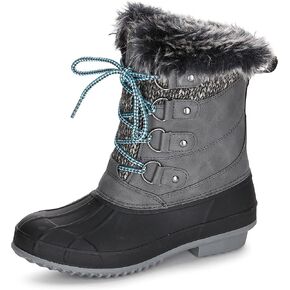 Khombu Women's Kerigan Snow Boots | Waterproof, Rubber Traction, Faux Fur Lining
