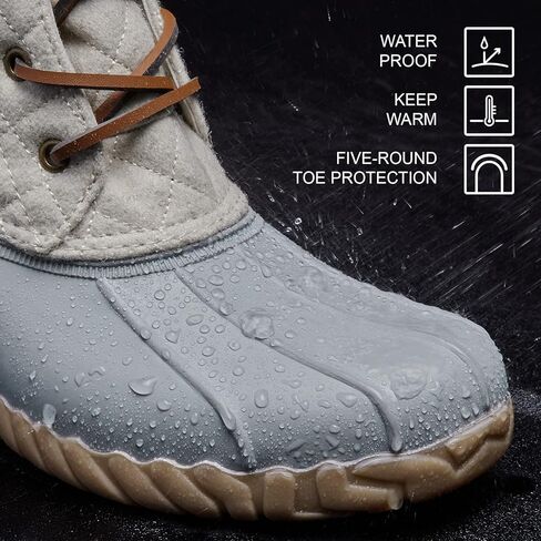 أحذية ALEADER النسائية للثلج الشتوية مقاومة للماء ومعزولة بسحاب على شكل بطة in Kuwait