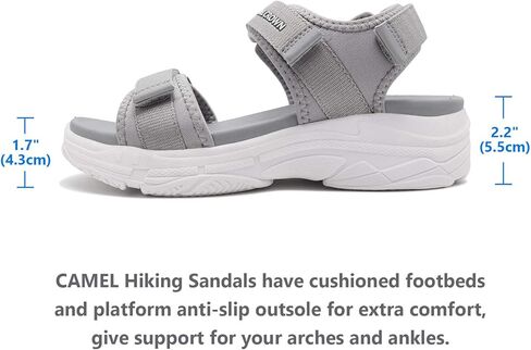 صنادل رياضية نسائية من CAMEL مريحة للمشي في الهواء الطلق ومقاومة للماء وخفيفة الوزن للفتيات مناسبة للمياه والمشي لمسافات طويلة والرياضة والشاطئ والسباحة والسفر in Kuwait