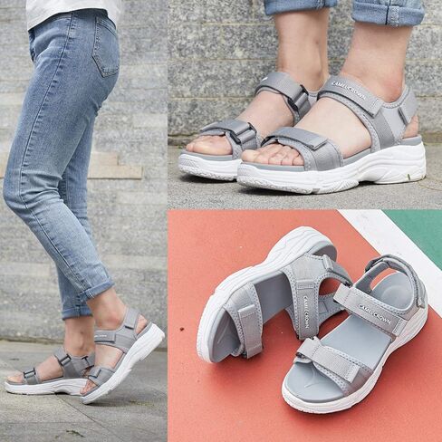 صنادل رياضية نسائية من CAMEL مريحة للمشي في الهواء الطلق ومقاومة للماء وخفيفة الوزن للفتيات مناسبة للمياه والمشي لمسافات طويلة والرياضة والشاطئ والسباحة والسفر in Kuwait