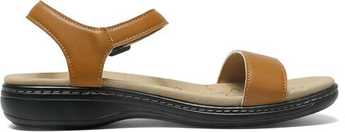 Women's Classic Flat Sandals Leather Open Toes Memory Foam One Band Ankle Strap Adjustable Slip On Shoes in Saudi Arabia