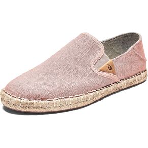 OLUKAI Kaula Pa'a Kapa Women's Espadrilles, Linen Slip-On Shoes with Lightweight Drop-in Heel Design, Braided Water-Resistant Jute & Wet Grip Soles