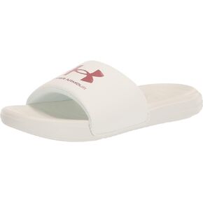 Under Armour Women's Ansa Fixed Strap Slide Sandal, (107) Ivory/Ivory/Red Fusion, 7 in Saudi Arabia