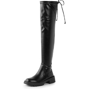 Arromic Over The Knee Boots for Women Platform Black Thigh High Boots Chunky Lug Sole Fall Winter Boots High Long Stretch Warm Side Zipper Fashion Long Booties Christmas Working Dating Birthday Daughter Wife Gift