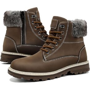 ASHON النساء الثلوج الشتاء الأحذية الدافئة أحذية قتالية مقاومة للماء حذاء من الجلد كعب منخفض أحذية التنزه عدم الانزلاق الجوارب في الهواء الطلق غير رسمية in Kuwait