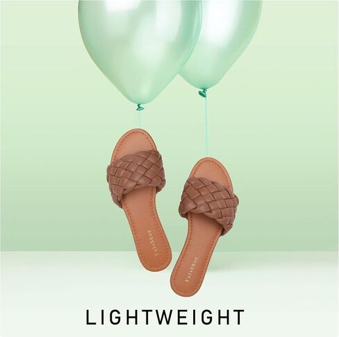 YULVSHOE Women's Braided Flat Sandals Fashion Woven Open Toe Slip On Slides Strappy Beach Sandals Slippers For Summer in Kuwait