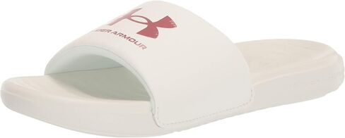 Under Armour Women's Ansa Fixed Strap Slide Sandal, (107) Ivory/Ivory/Red Fusion, 7 in Saudi Arabia